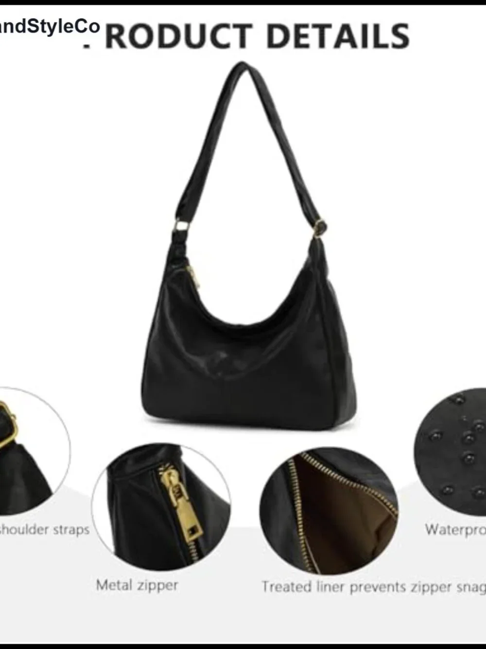 Vegan Leather Hobo Bag Ultra Soft Slouchy Shoulder Handbag Tote